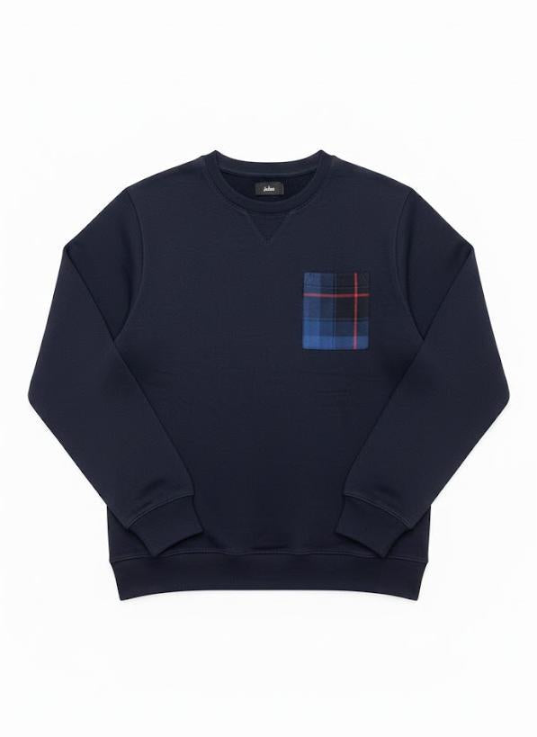 Classic Navy Blue Sweatshirt with Pocket | 80% Cotton 20% Polyester